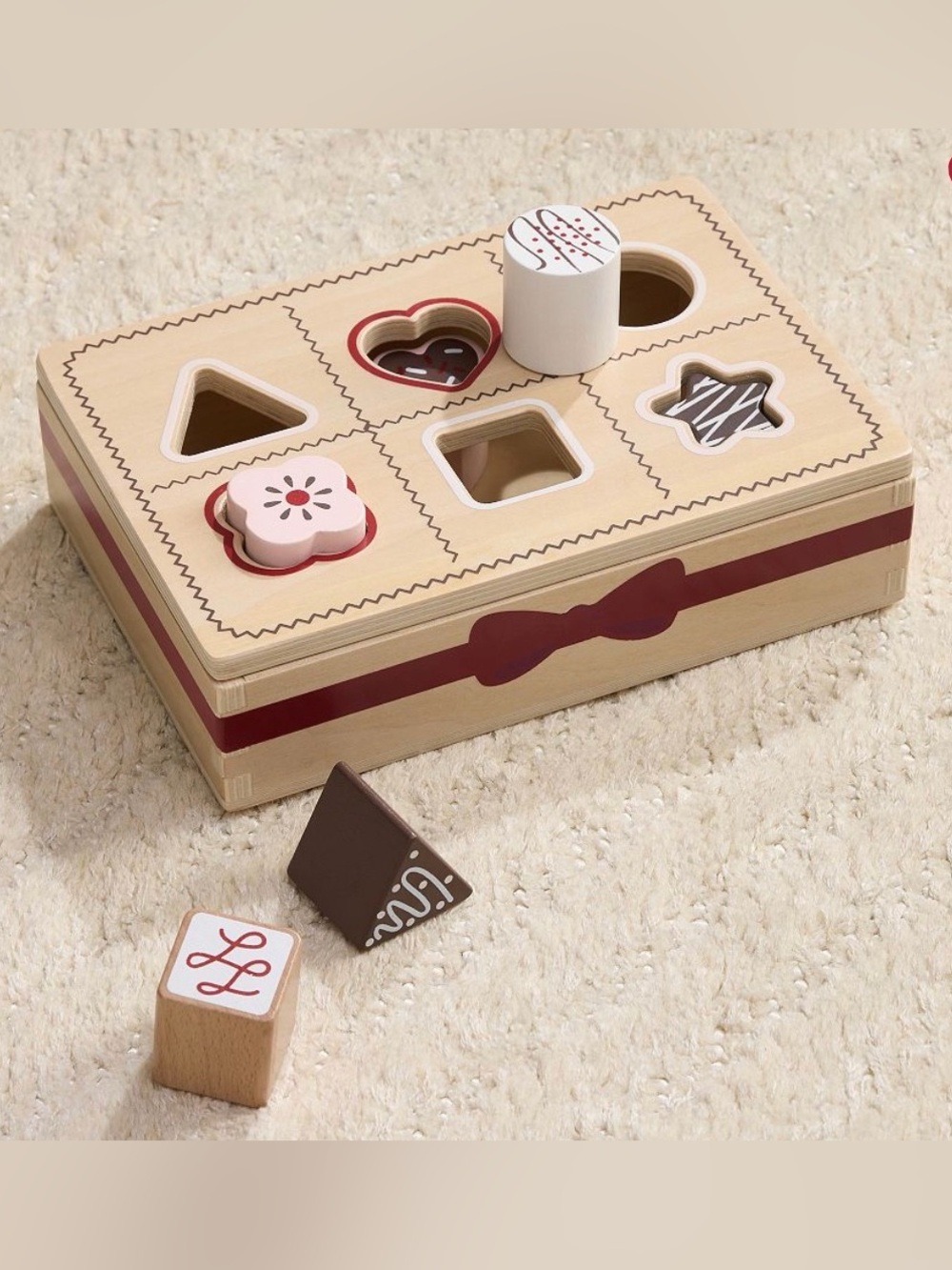 Pottery Barn Kids Wooden Shape Sorter  valentines chocolates